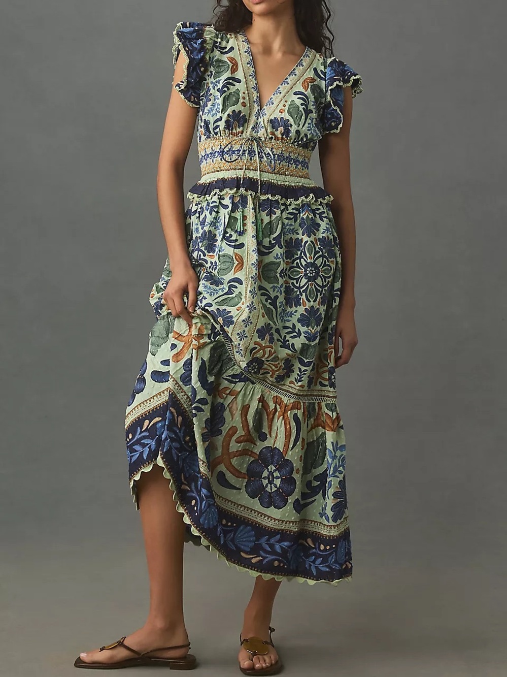 Farm Rio Ocean Tapestry Maxi Dress Size XS
